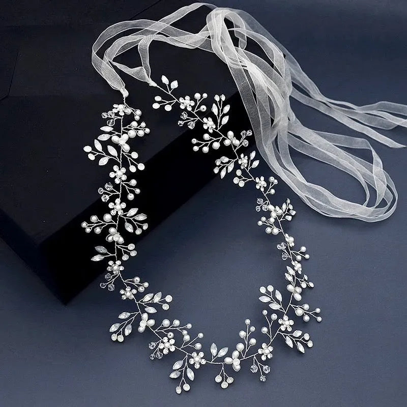 Wedding Accessories - Opal and Pearl Wired Bridal Belt/Sash - Available in Silver and Gold