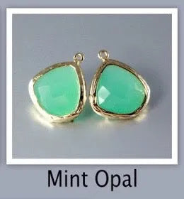 "Passion" - Mint Opal Cubic Zirconia Earrings  