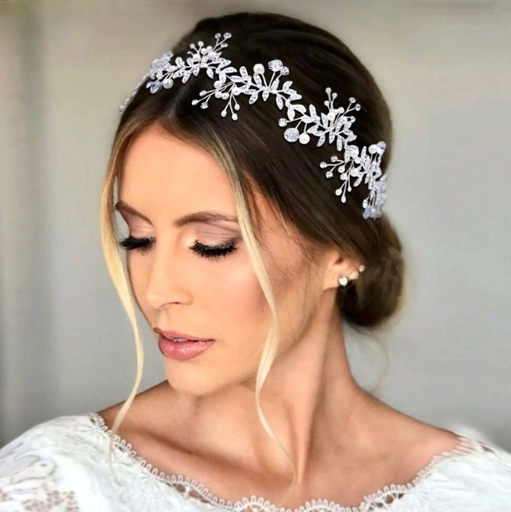 Wedding Hair Accessories - Pearl and Crystal Bridal Headband - Available in Rose Gold, Silver and Yellow Gold