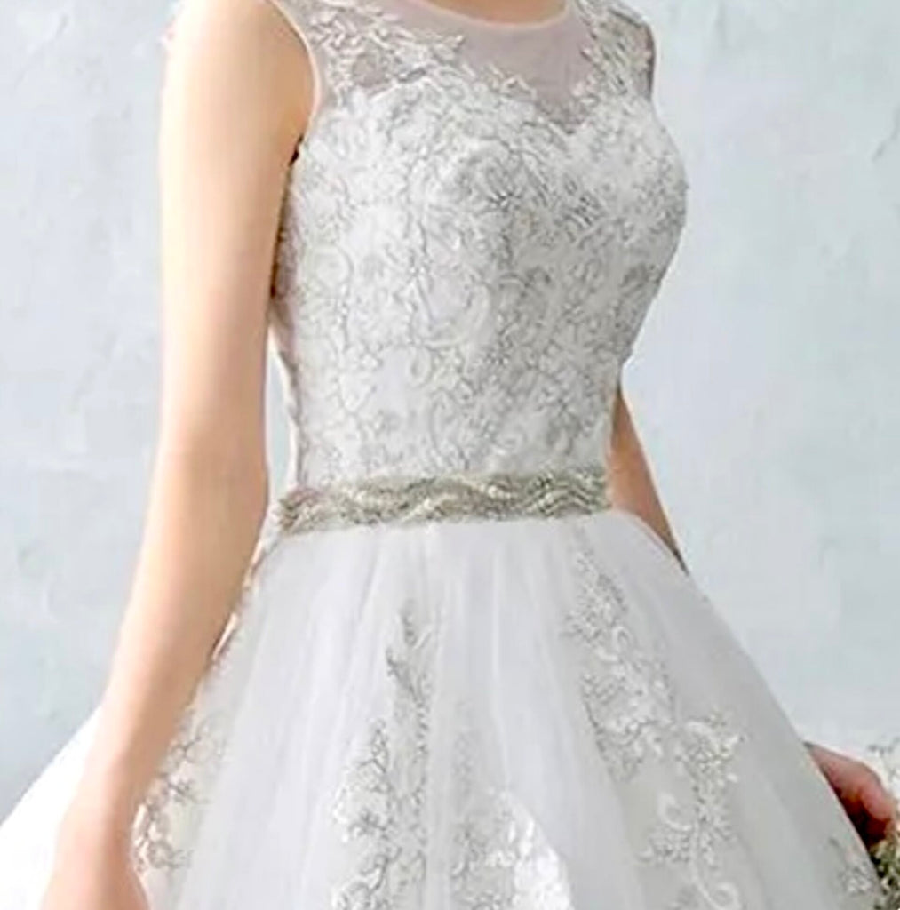Wedding Accessories - Silver Pearl and Crystal Bridal Belt