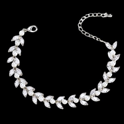 Pearl Wedding Jewelry - Pearl Bridal Bracelet - Available in Silver, Rose Gold and Yellow Gold