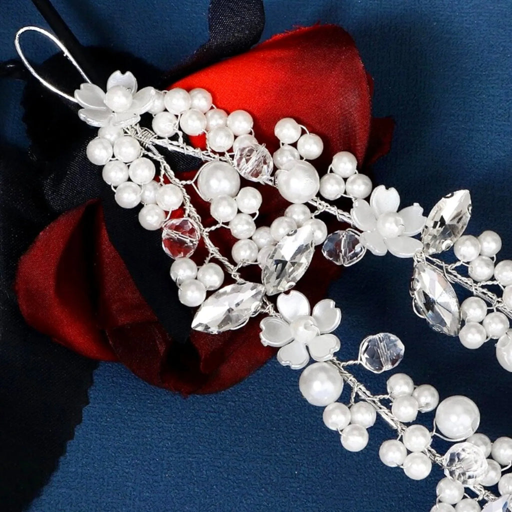 Wedding Hair Accessories - Pearl and Crystal Bridal Double Headband
