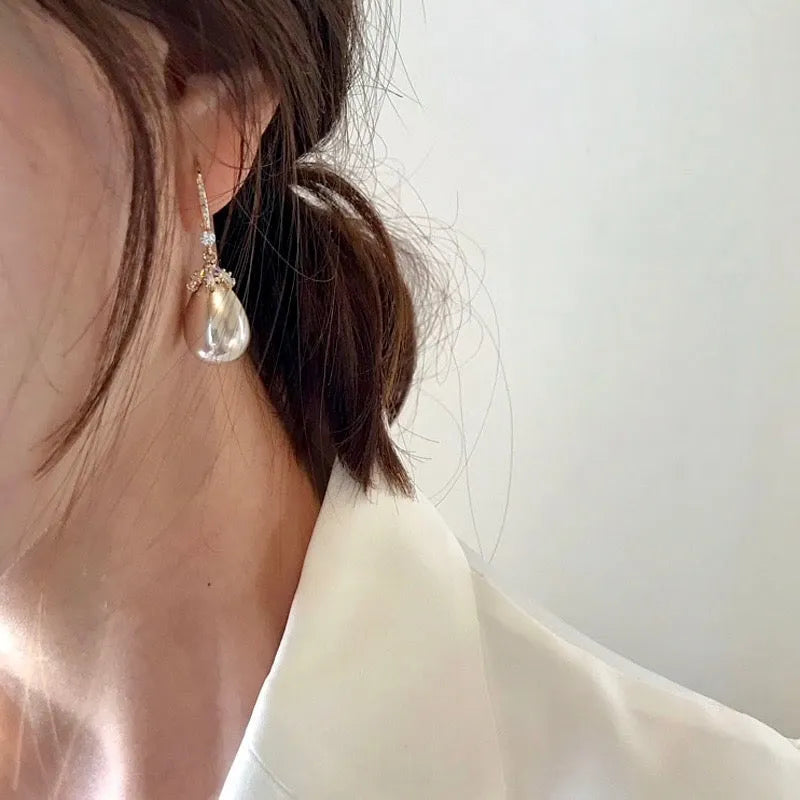 Wedding Jewelry - Bohemian Gold Pearl Bridal Earrings - Available in Yellow Gold and Silver