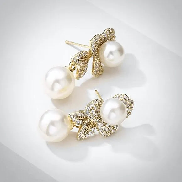 Pearl Wedding Jewelry - Pearl Bridal Earrings - Available in Gold and Silver