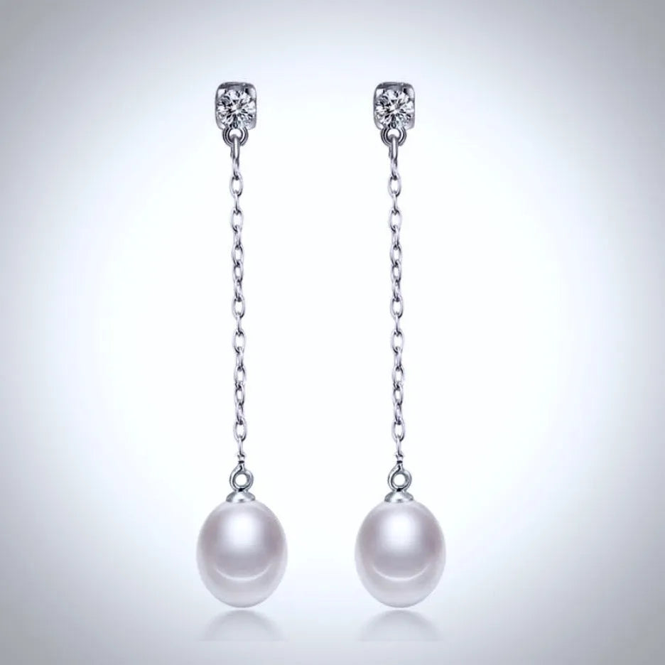 Wedding Pearl Jewelry - Freshwater Pearl Sterling Silver Bridal Earrings