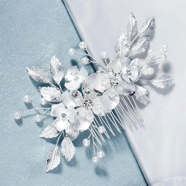 Wedding Hair Accessories - Pearl and Crystal Bridal Hair Comb - Available in Silver, Rose Gold and Yellow Gold
