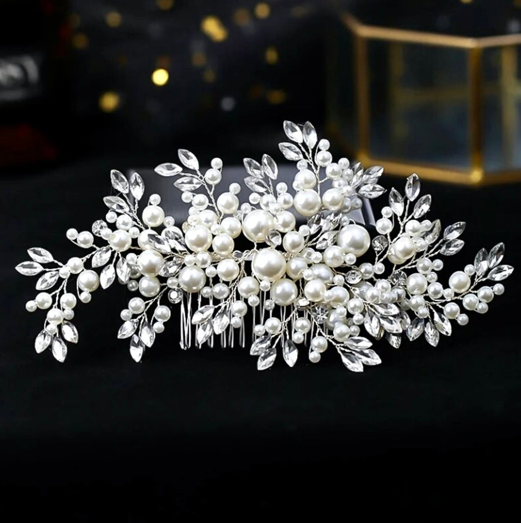 Wedding Hair Accessories - Pearl and Crystal Bridal Hair Comb