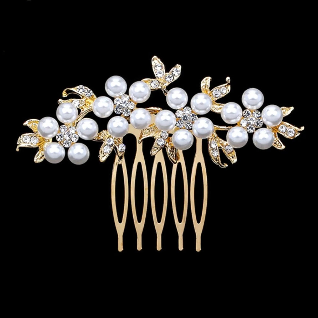 Wedding Hair Accessories - Pearl and Crystal Bridal Hair Comb
