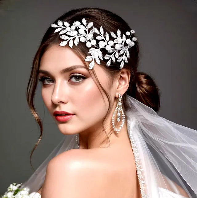 Wedding Hair Accessories - Silver Pearl Bridal Hair Comb
