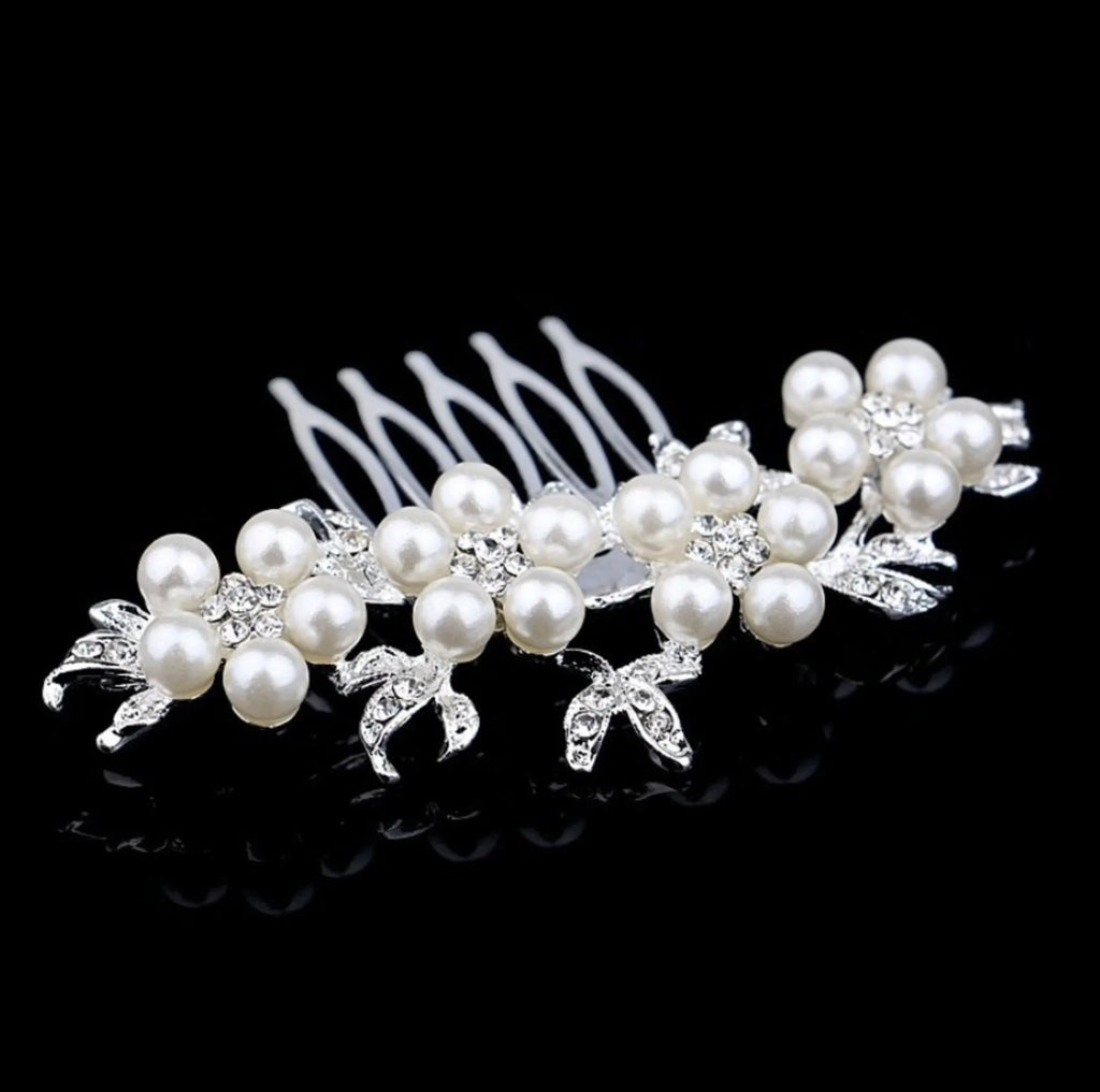 Wedding Hair Accessories - Pearl and Crystal Bridal Hair Comb