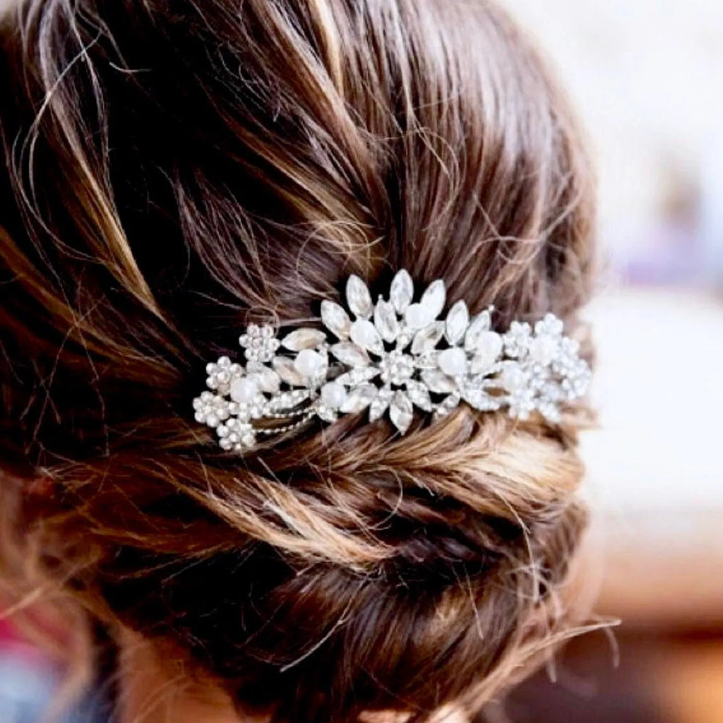 Wedding Hair Accessories - Pearl and Crystal Bridal Hair Comb - Available in Silver and Rose Gold