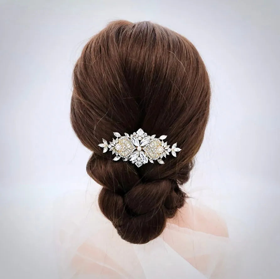 Wedding Hair Accessories - Pearl and Crystal Bridal Hair Comb - Available in Gold and Silver
