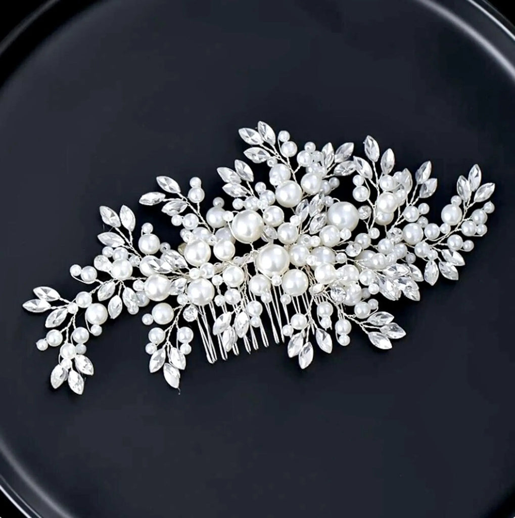Wedding Hair Accessories - Pearl and Crystal Bridal Hair Comb