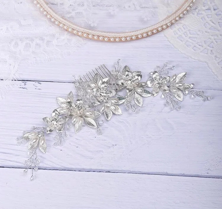 Wedding Hair Accessories - Pearl and Crystal Bridal Hair Comb - Available in Gold and Silver