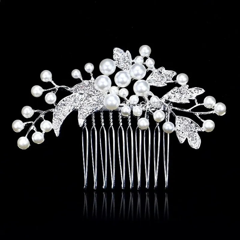 Wedding Hair Accessories - Pearl Bridal Hair Comb - Available in Gold and Silver