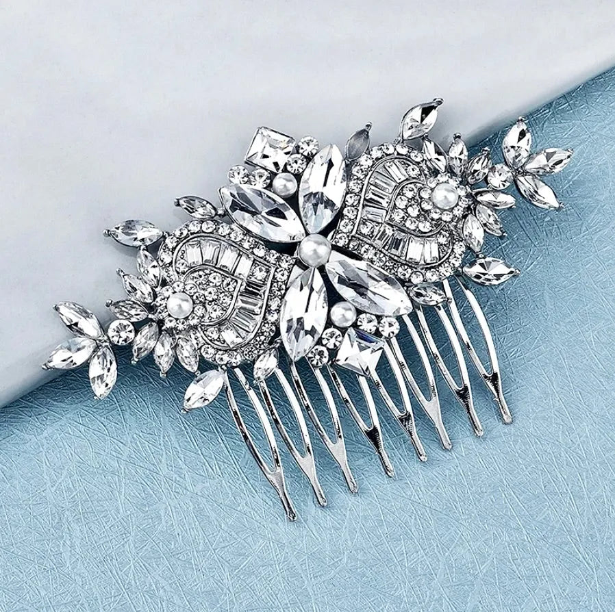 Wedding Hair Accessories - Pearl and Crystal Bridal Hair Comb - Available in Gold and Silver