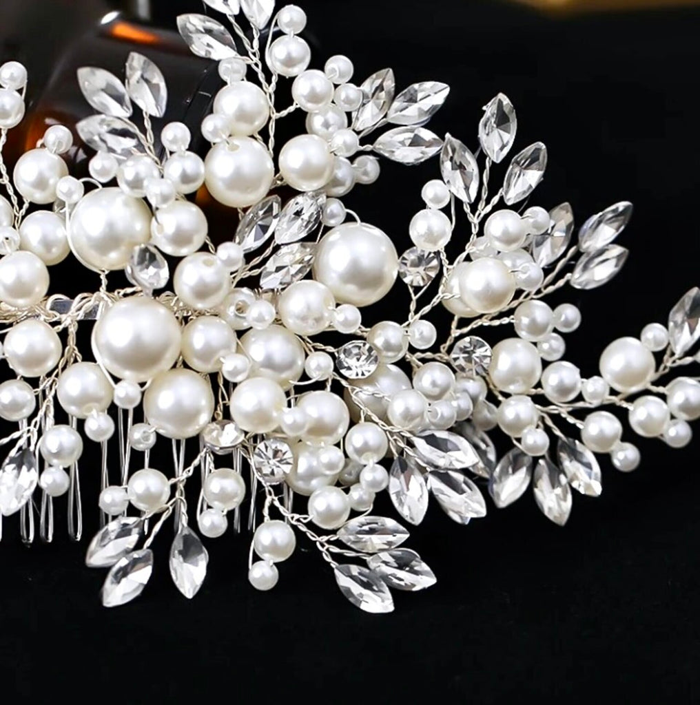 Wedding Hair Accessories - Pearl and Crystal Bridal Hair Comb