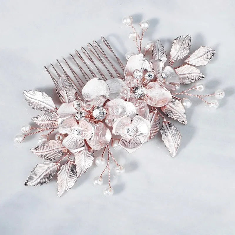 Wedding Hair Accessories - Pearl and Crystal Bridal Hair Comb - Available in Silver, Rose Gold and Yellow Gold