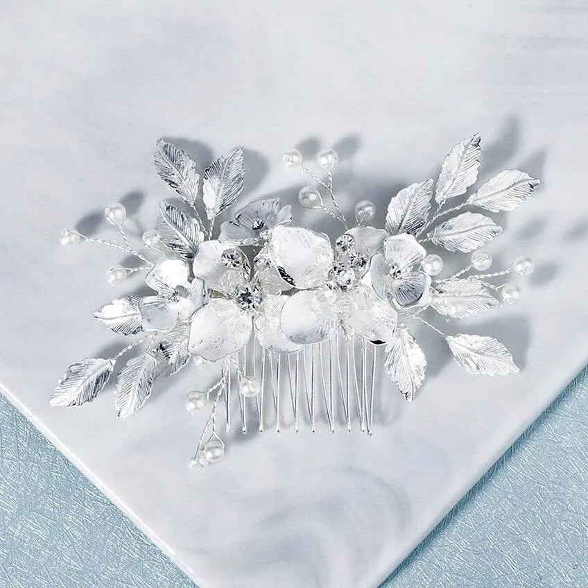 Wedding Hair Accessories - Pearl and Crystal Bridal Hair Comb - Available in Silver, Rose Gold and Yellow Gold
