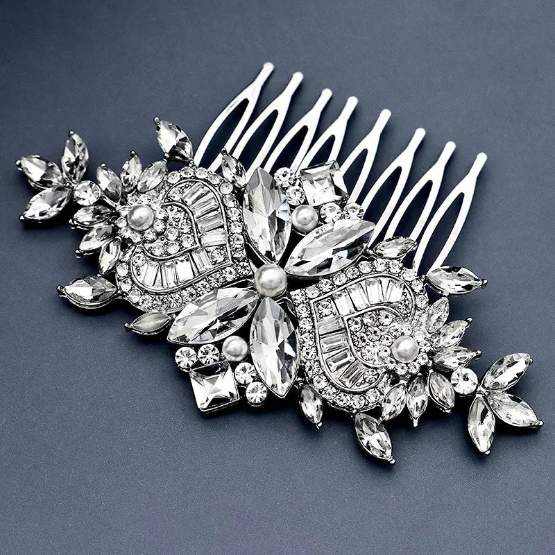 Wedding Hair Accessories - Pearl and Crystal Bridal Hair Comb - Available in Gold and Silver