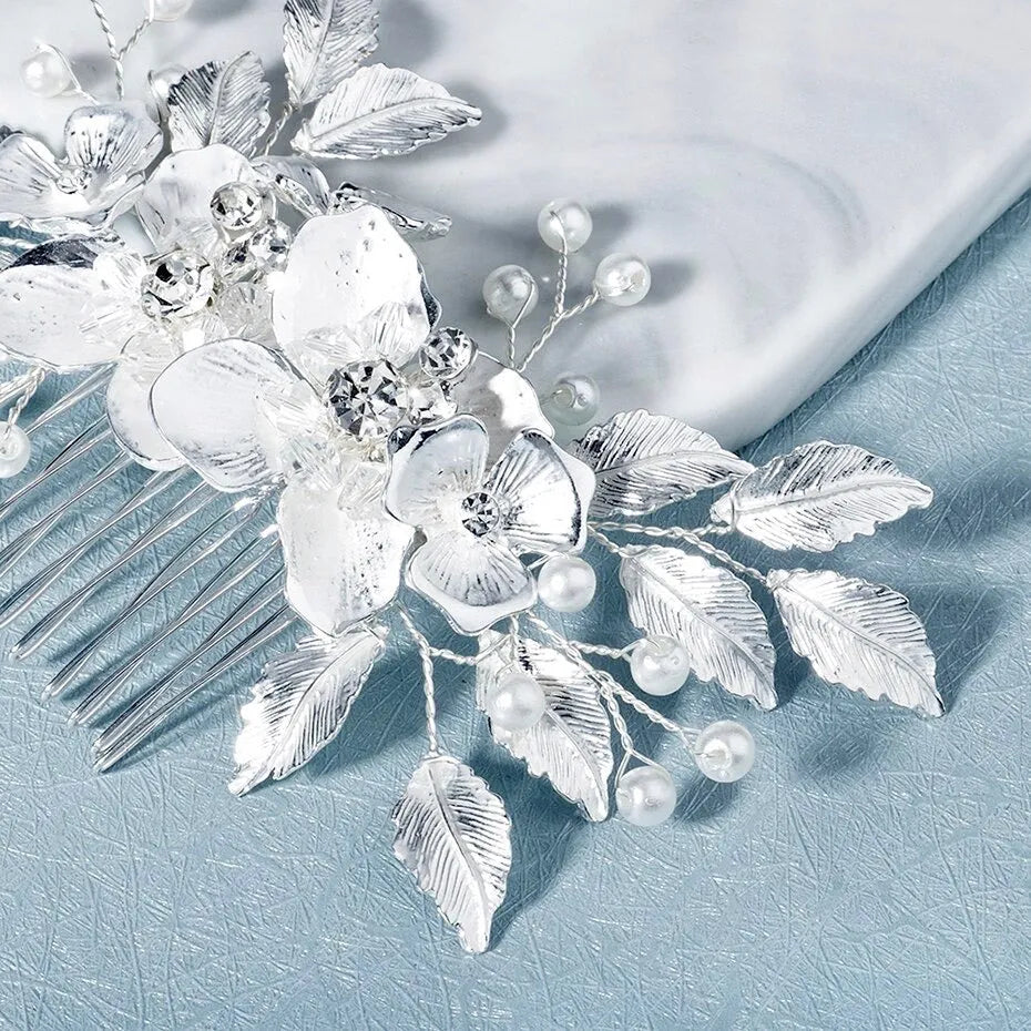 Wedding Hair Accessories - Pearl and Crystal Bridal Hair Comb - Available in Silver, Rose Gold and Yellow Gold