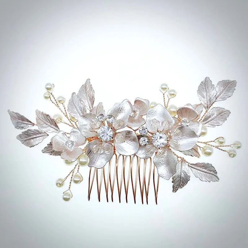Wedding Hair Accessories - Pearl and Crystal Bridal Hair Comb - Available in Silver, Rose Gold and Yellow Gold