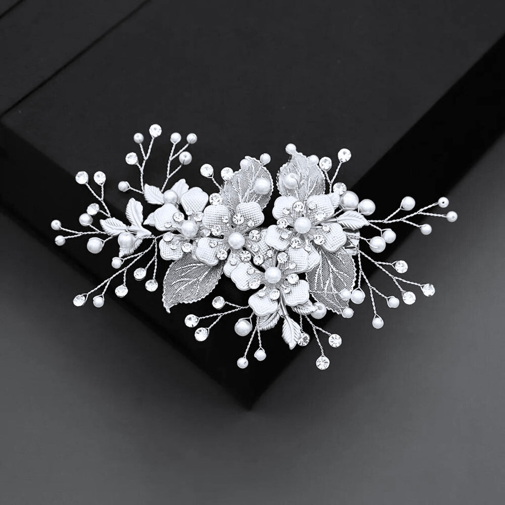 Wedding Hair Accessories - Gold and Silver Pearl Bridal Hair Clip