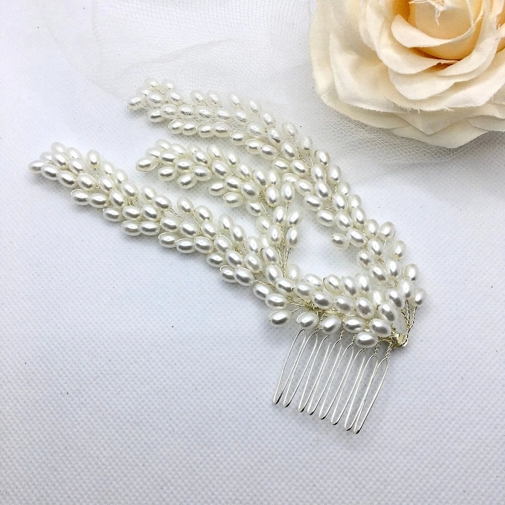 Wedding Hair Accessories - Pearl Bridal Hair Comb / Vine