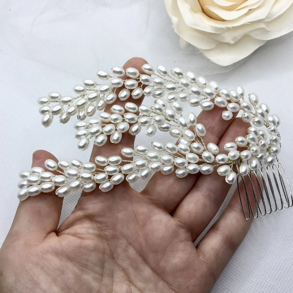 Wedding Hair Accessories - Pearl Bridal Hair Comb / Vine
