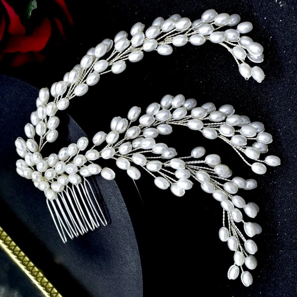 Wedding Hair Accessories - Pearl Bridal Hair Comb / Vine