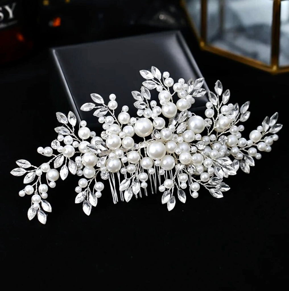 Wedding Hair Accessories - Pearl and Crystal Bridal Hair Comb