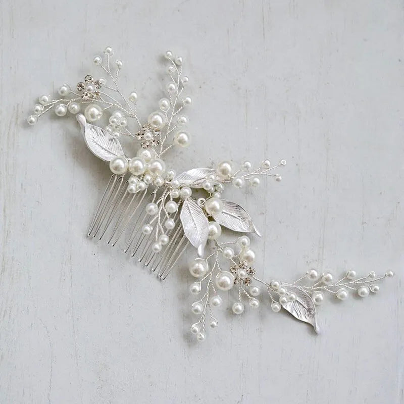 "Chandra" - Pearl Bridal Hair Comb - Available in Gold and Silver
