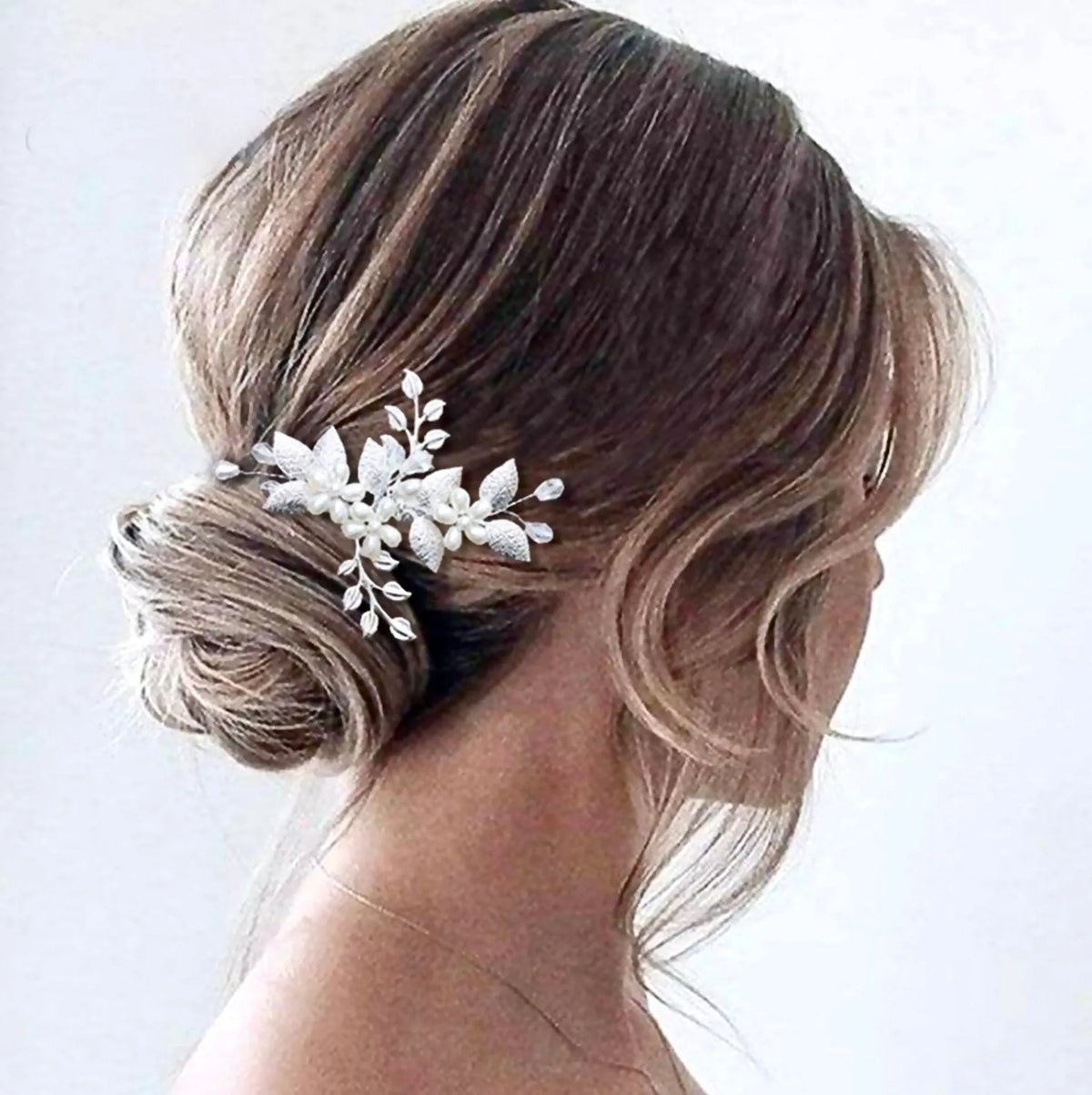 Authentic HENRI BENDEL Pearl Hair Accessory Crystal Bridal Hair Pins, Silver Hair Pins, Pearl Hair Clips  main image 2