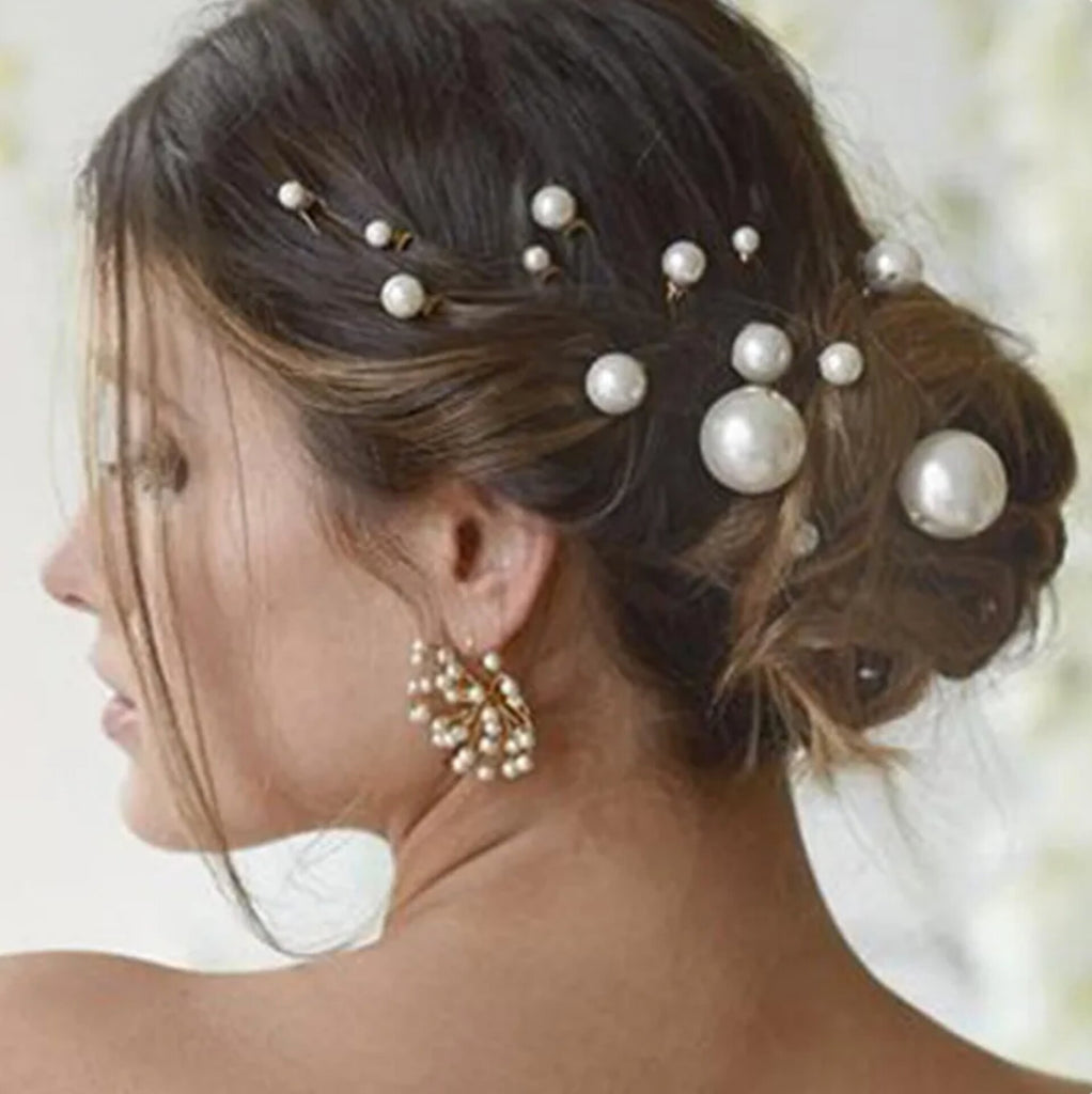 Wedding Hair Accessories - Pearl Bridal Hair Pin Set 18pcs - Available in Silver, Rose Gold and Yellow Gold