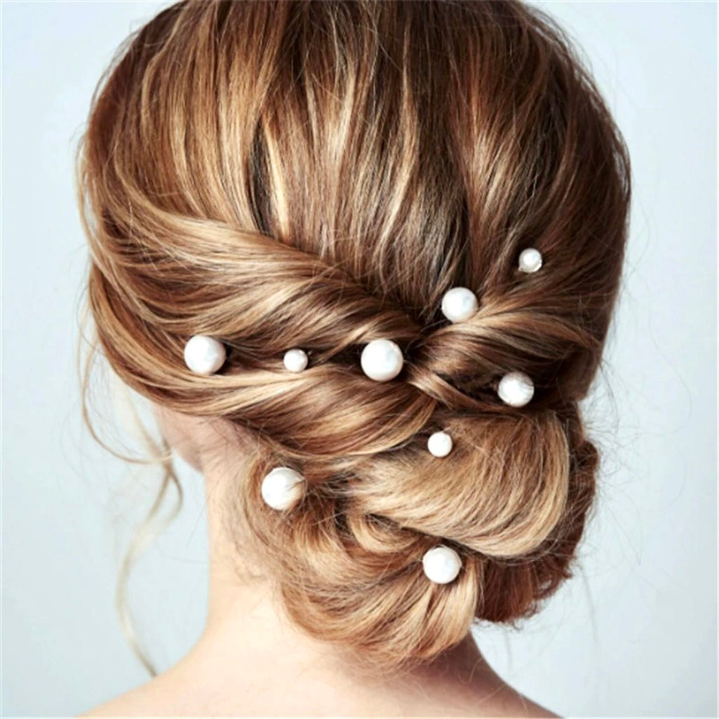 Wedding Hair Accessories - Pearl Bridal Hair Pin Set 18pcs - Available in Silver, Rose Gold and Yellow Gold