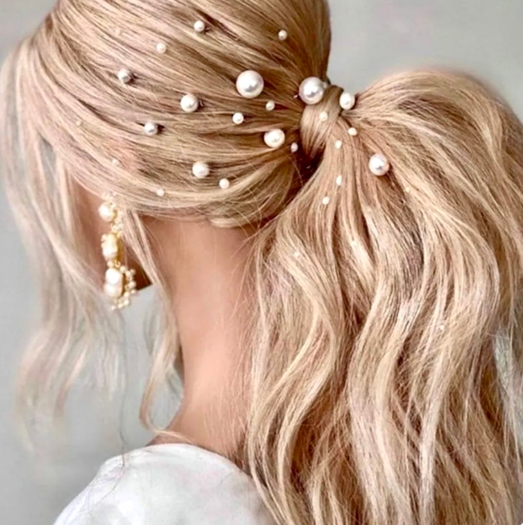 Wedding Hair Accessories - Pearl Bridal Hair Pin Set 18pcs - Available in Silver, Rose Gold and Yellow Gold