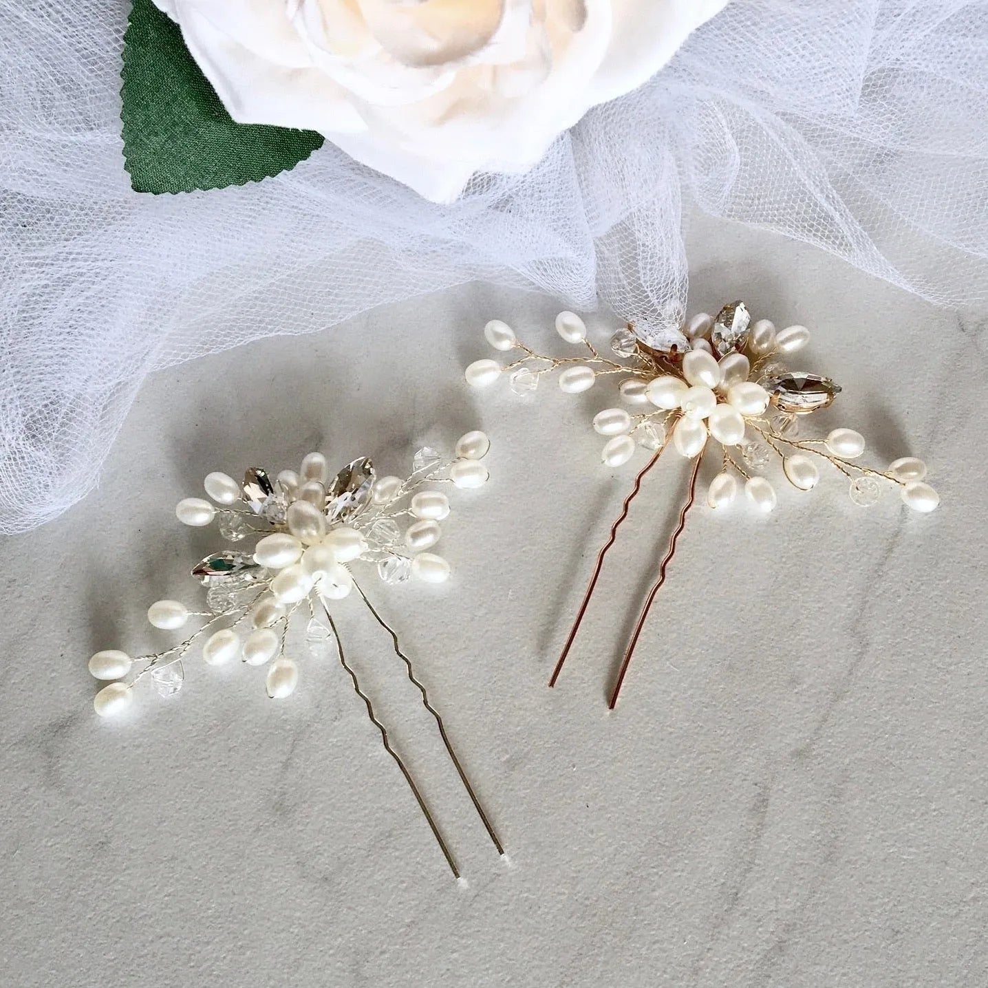 Bridal Hairpin Flora Hair Pins – Jay Kay Braids and Bridal main image 3
