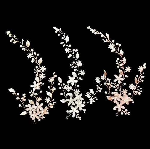 Wedding Hair Accessories - Pearl and Crystal Bridal Hair Vine - Available in Silver, Rose Gold and Yellow Gold