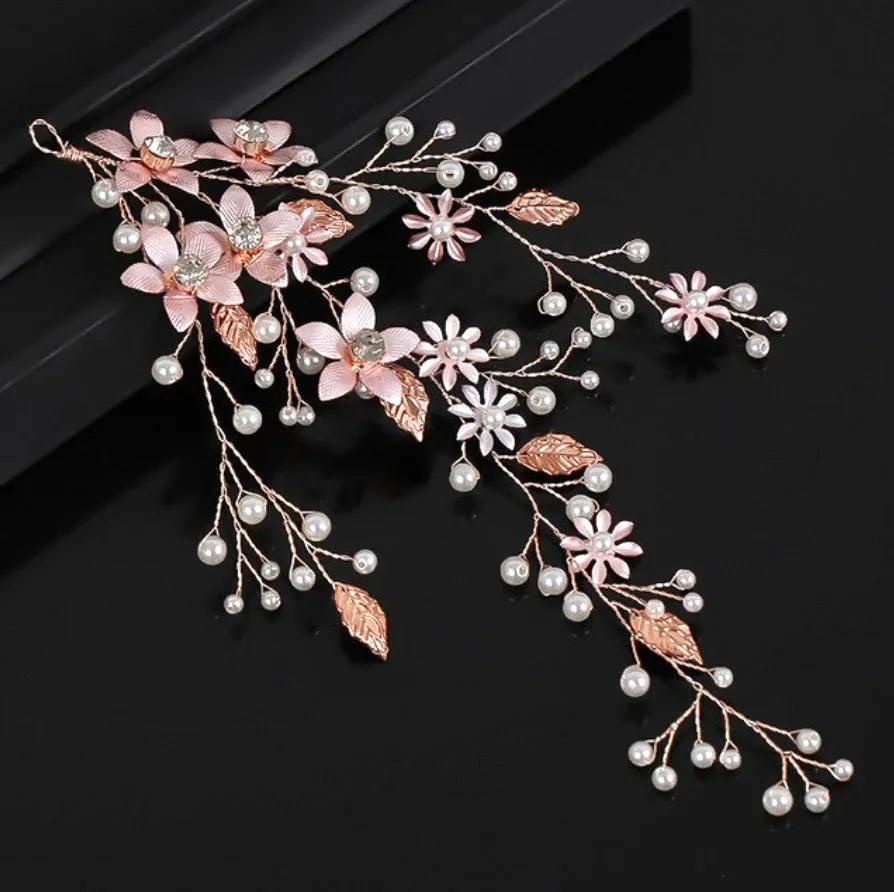 Wedding Hair Accessories - Pearl and Crystal Bridal Hair Vine - Available in Silver, Rose Gold and Yellow Gold