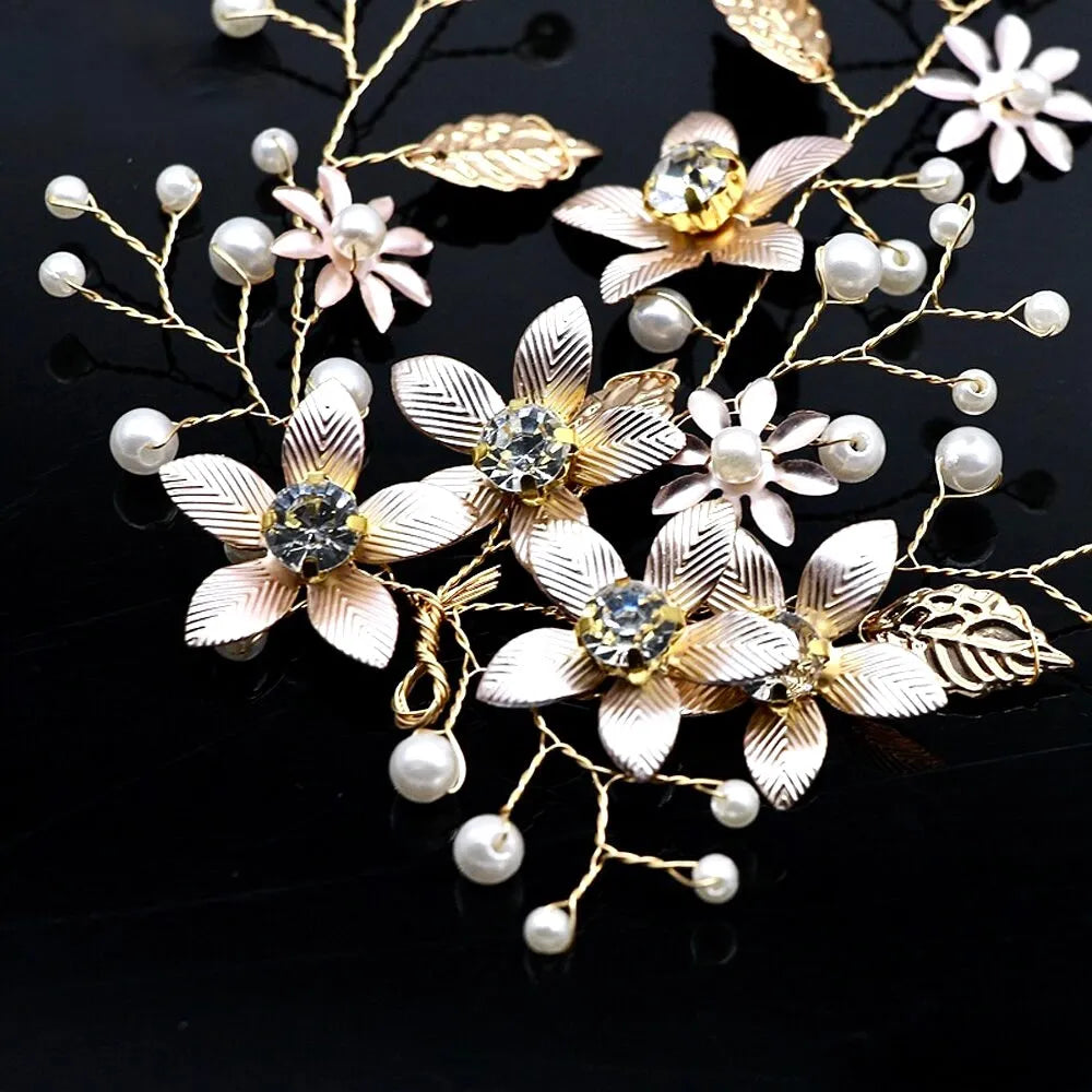 Wedding Hair Accessories - Pearl and Crystal Bridal Hair Vine - Available in Silver, Rose Gold and Yellow Gold