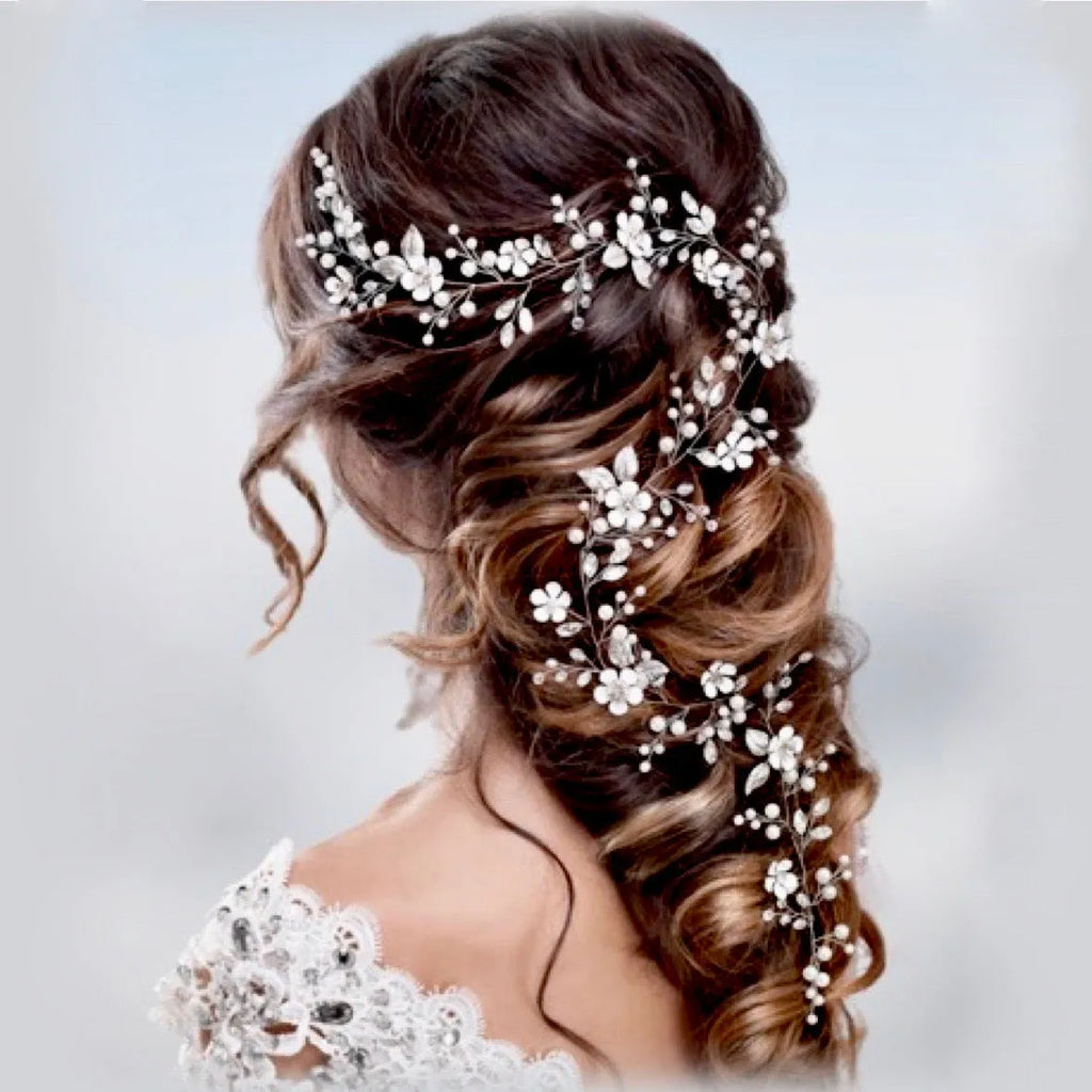 Wedding Hair Accessories - Pearl and Crystal Bridal Hair Vine - Available in Silver, Rose Gold and Yellow Gold