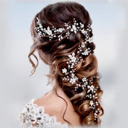 Ti Adora Floral & Pearl Hair Vine Pearl & Crystal Bridal Hair Vine – Long Wedding Hairstyle  main image 2