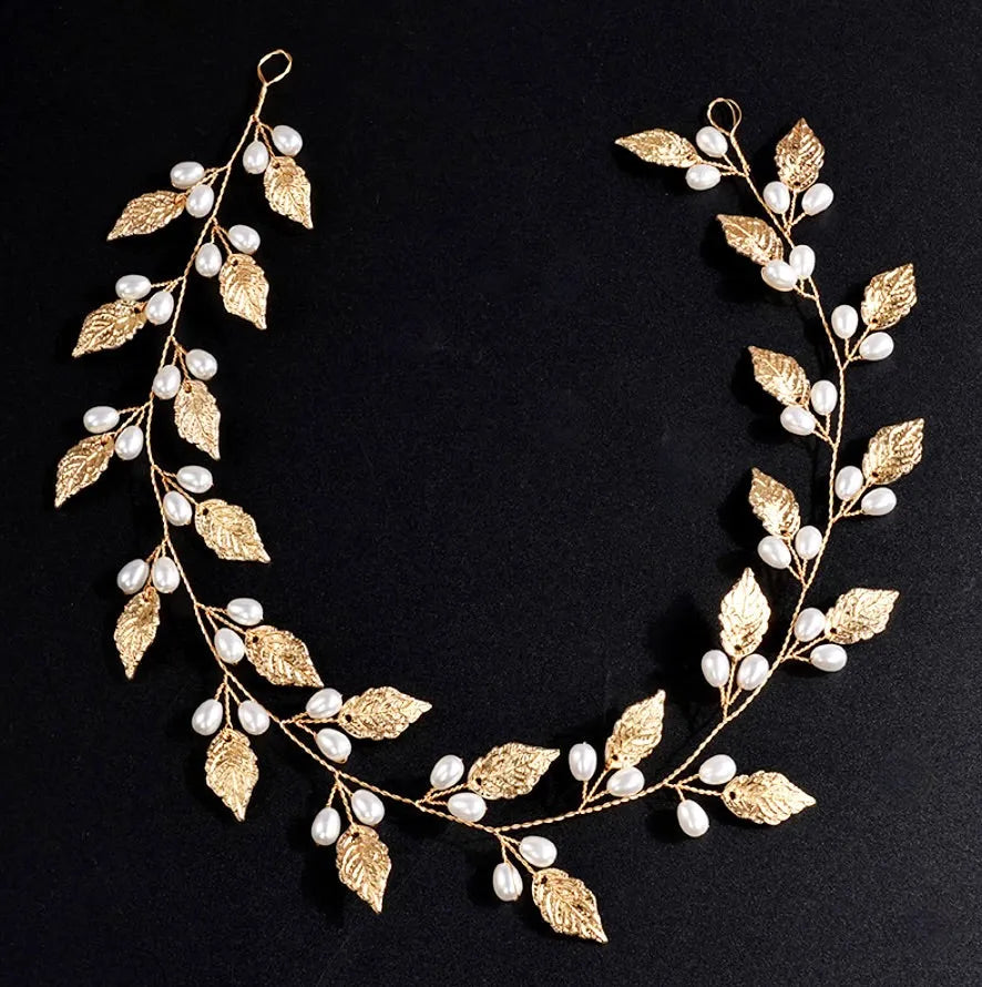 Wedding Hair Accessories - Pearl Bridal Hair Vine - Available in Silver, Vintage Rose Gold and Yellow Gold