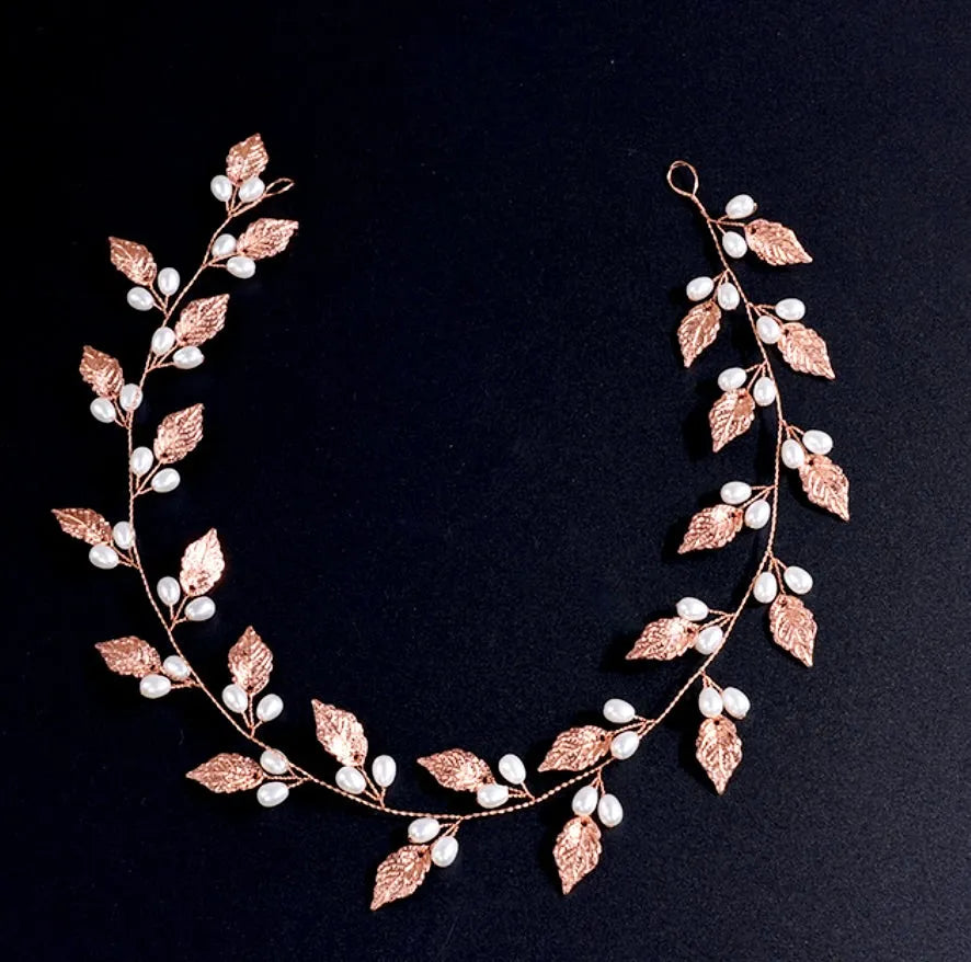 Wedding Hair Accessories - Pearl Bridal Hair Vine - Available in Silver, Vintage Rose Gold and Yellow Gold