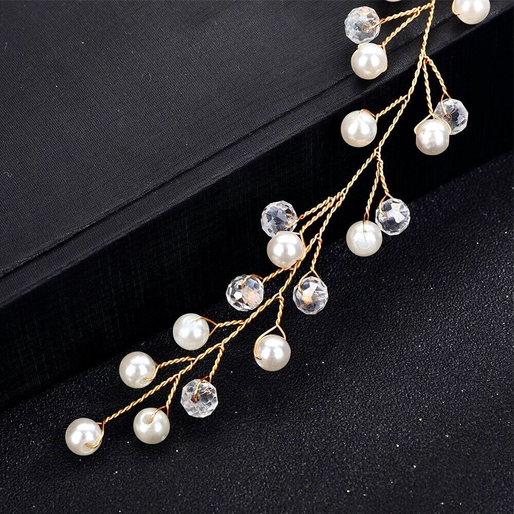 Wedding Hair Accessories - Pearl Bridal Hair Comb / Vine - Available in Silver, Rose Gold and Yellow Gold
