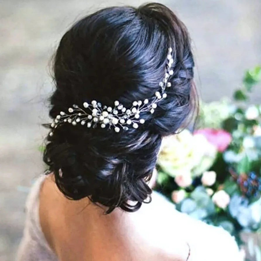 Wedding Hair Accessories - Pearl Bridal Hair Comb / Vine - Available in Silver, Rose Gold and Yellow Gold