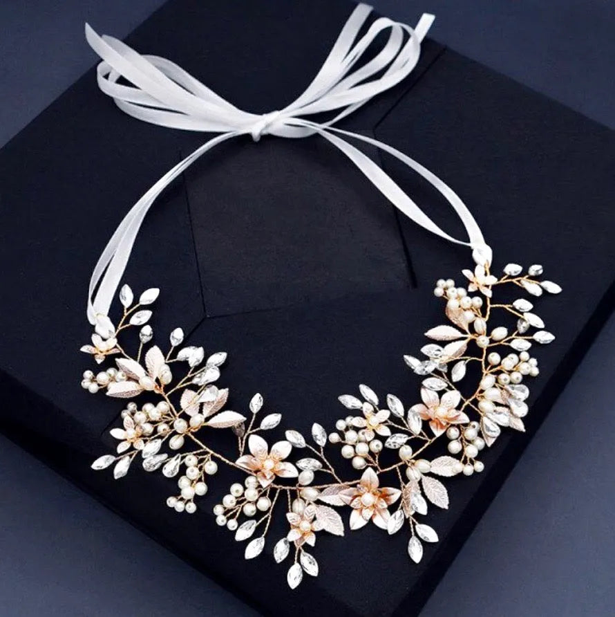 Wedding Hair Accessories - Crystal Bridal Headband / Hair Vine - Available in Silver and Gold