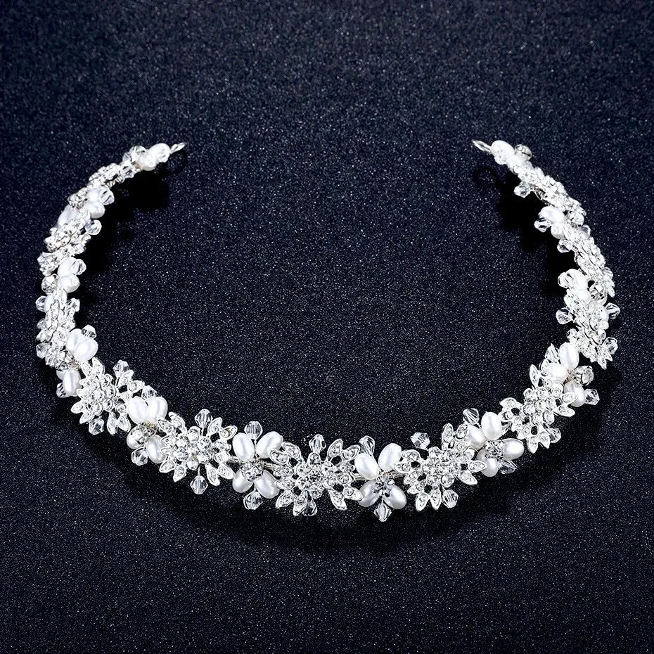 Wedding Hair Accessories - Pearl and Crystal Bridal Headband