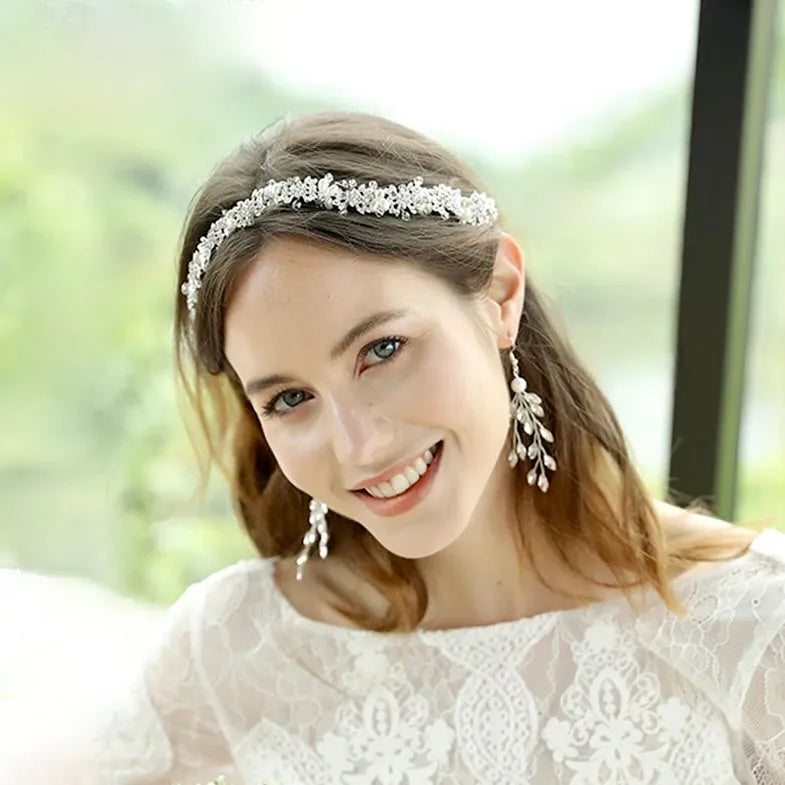Wedding Hair Accessories - Pearl and Crystal Bridal Headband