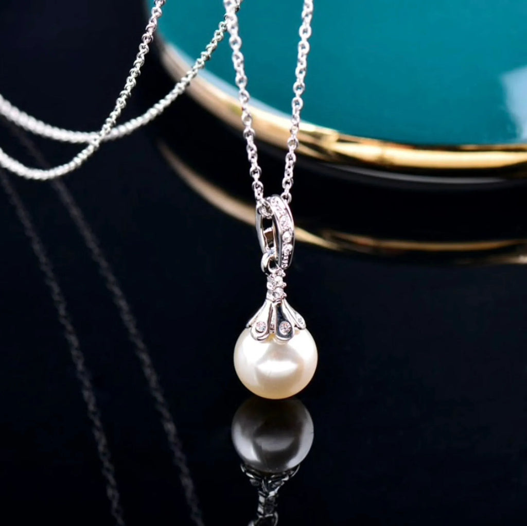 Pearl Wedding Jewelry - Pearl and Cubic Zirconia Jewelry Set